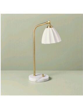 Hearth & Hand 20.75” Fluted Ceramic Table Lamp with Marble Base